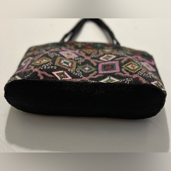 Embroidered beaded Black Tote Bag - Picture 3 of 6